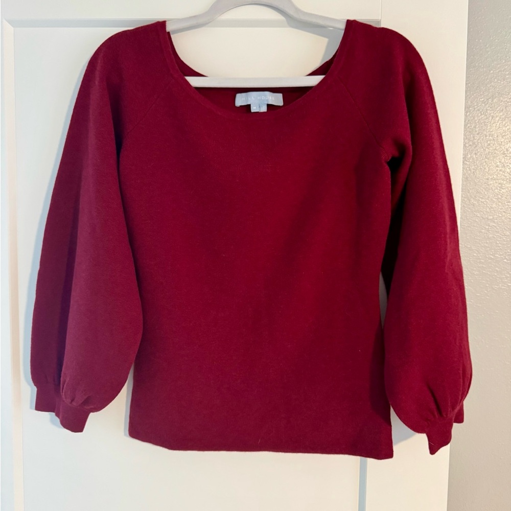 Hill House Rich Burgundy Scoop Neck Sweater